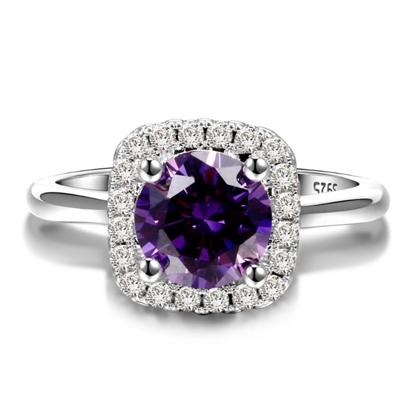 Amethyst Gemstone 925 Sterling Silver 8MM Ring - Picture 5 of 7